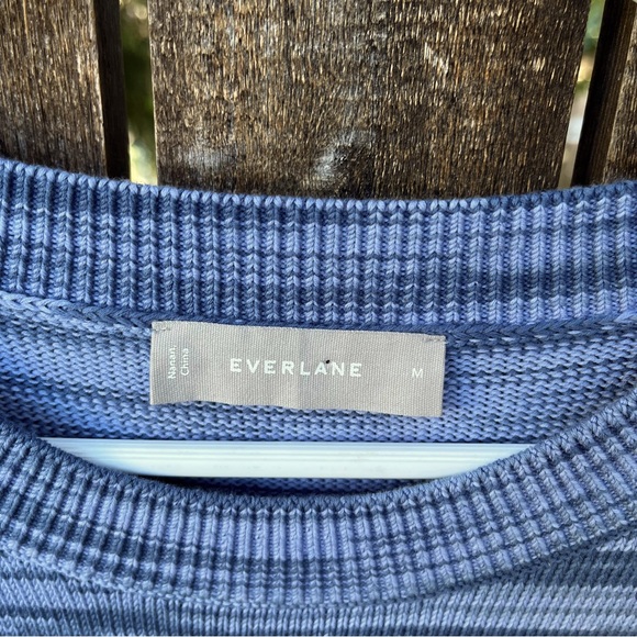 Everlane Wm’s Space Dyed Rib Trim Crewneck Sweater Sz M - Picture 3 of 8